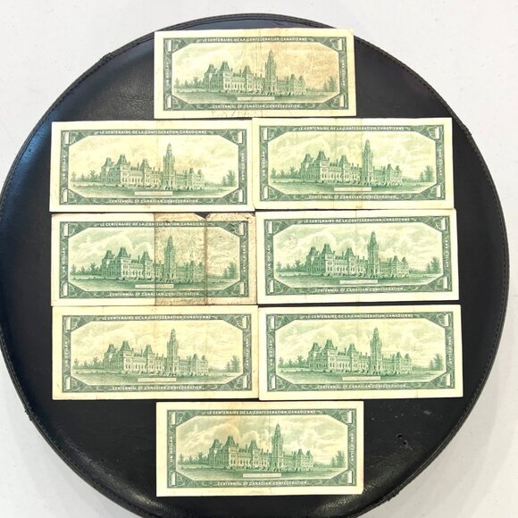Bank of Canada 8 x 1967 Centennial 1867 1967 $1 Bills! - Picture 4 of 8